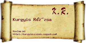 Kurgyis Rózsa névjegykártya